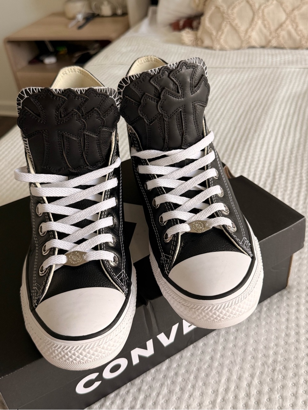 Converse Black High-Top Sneakers with White Accents